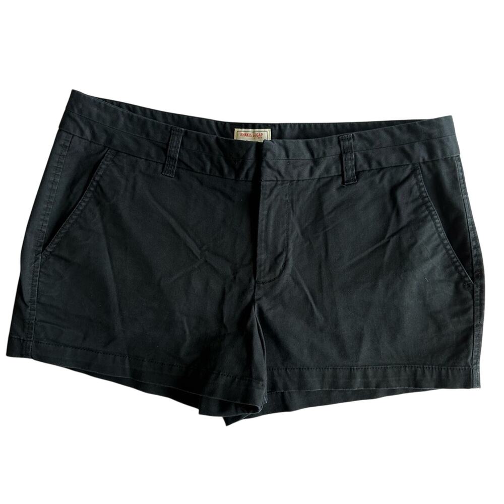 GAP Khaki Chino Shorts 3" Cotton Pockets Preppy Classic Black Women's Size 12